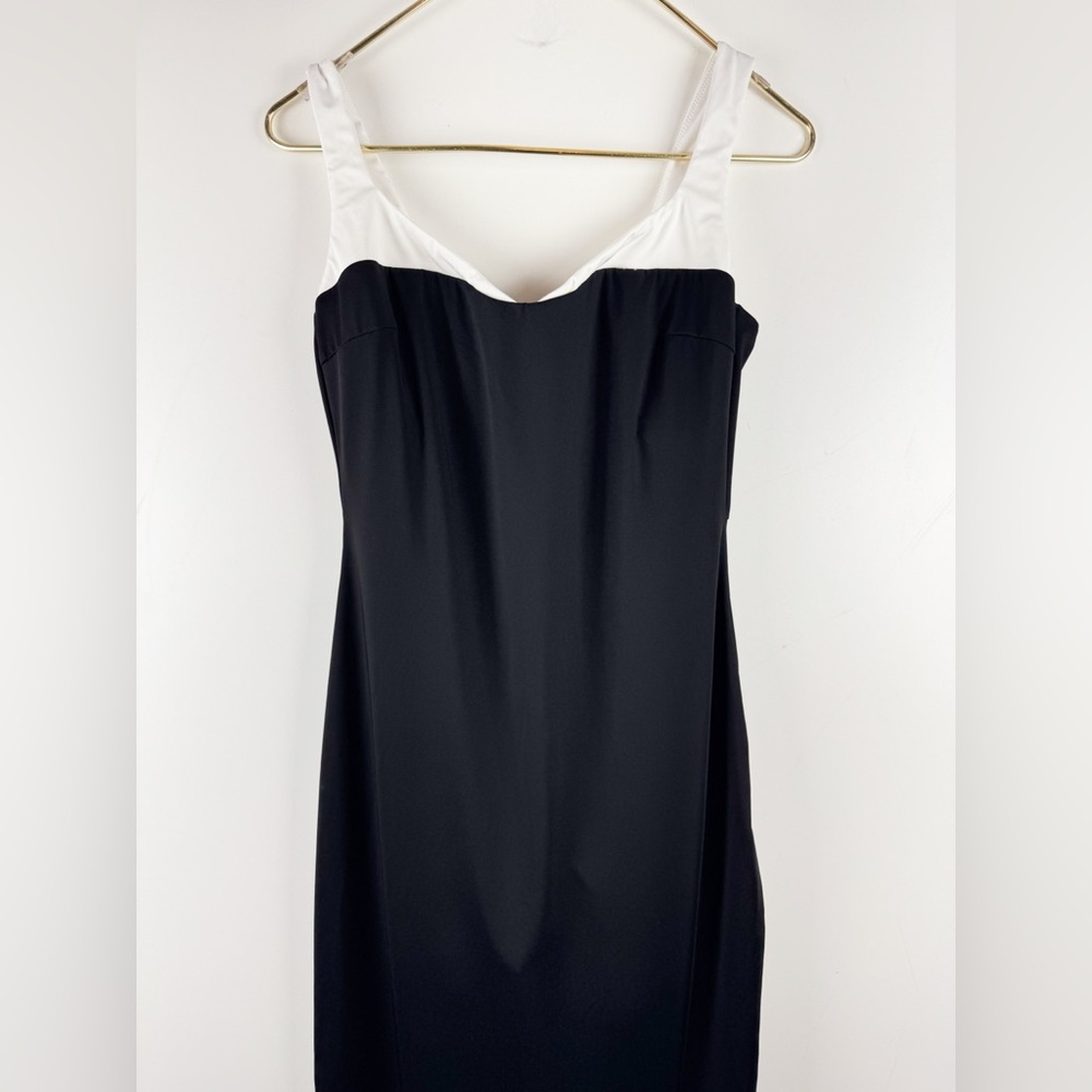Popilush Shapewear Contrast Trim Built-In Sculpting Maxi Dress Size Large - Picture 7 of 12